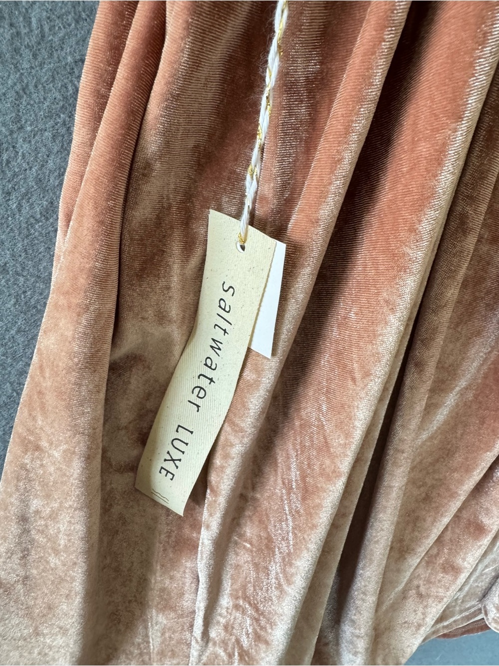 Saltwater Luxe Velvet Mini Dress Medium Pink Blush Tie Back Open Back Boho - Picture 9 of 11